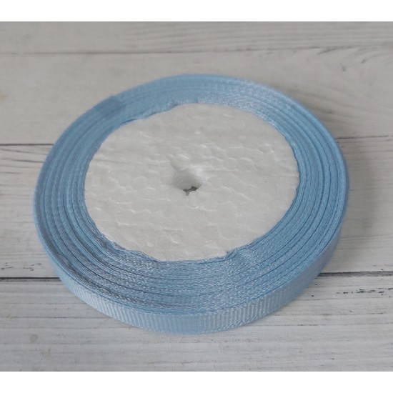 Лента репсовая однотонная 1 см*20 ярдов, цв. голубой, цена за катушку